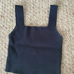 Black Ribbed Women's Top